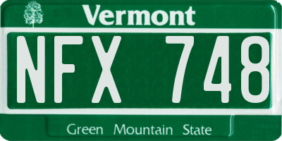 VT license plate NFX748