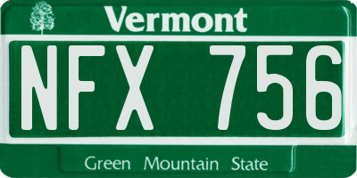 VT license plate NFX756