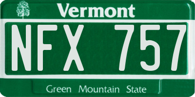 VT license plate NFX757