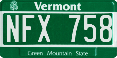 VT license plate NFX758