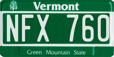 VT license plate NFX760