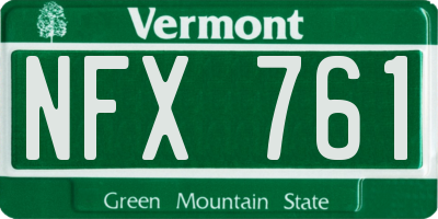 VT license plate NFX761