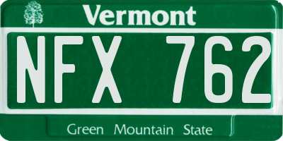 VT license plate NFX762