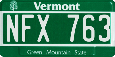 VT license plate NFX763