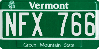 VT license plate NFX766
