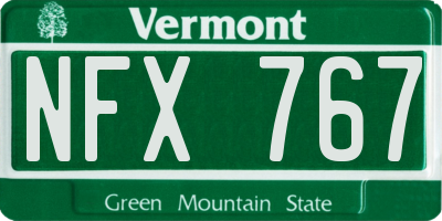 VT license plate NFX767
