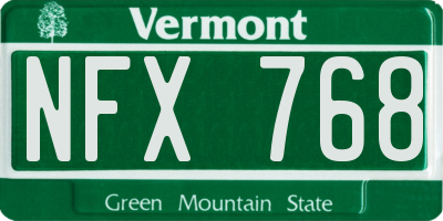 VT license plate NFX768