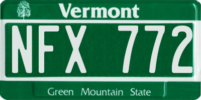VT license plate NFX772