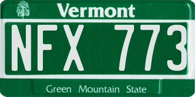 VT license plate NFX773