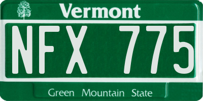 VT license plate NFX775