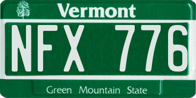VT license plate NFX776