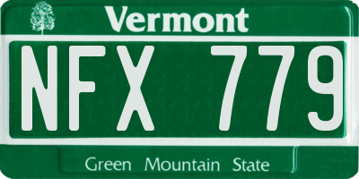 VT license plate NFX779