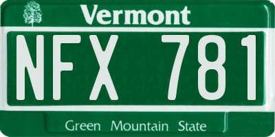 VT license plate NFX781