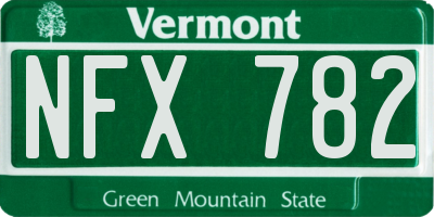 VT license plate NFX782