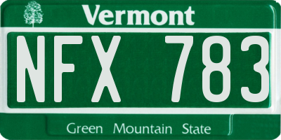 VT license plate NFX783