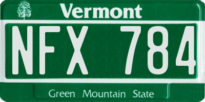 VT license plate NFX784