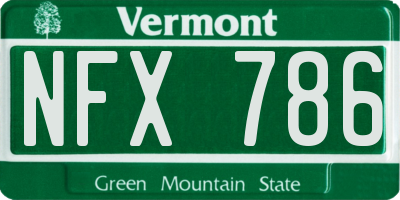 VT license plate NFX786