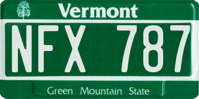 VT license plate NFX787