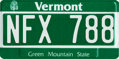 VT license plate NFX788
