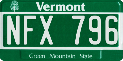 VT license plate NFX796