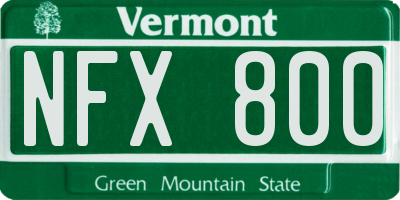 VT license plate NFX800