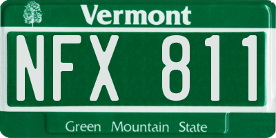 VT license plate NFX811