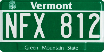VT license plate NFX812