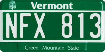 VT license plate NFX813