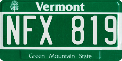 VT license plate NFX819