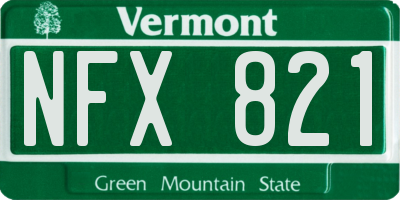 VT license plate NFX821
