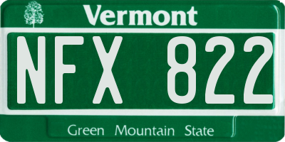 VT license plate NFX822