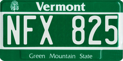 VT license plate NFX825