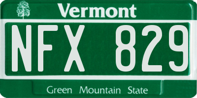 VT license plate NFX829