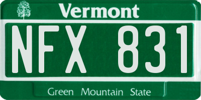 VT license plate NFX831
