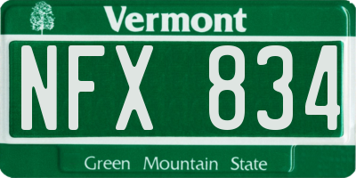 VT license plate NFX834