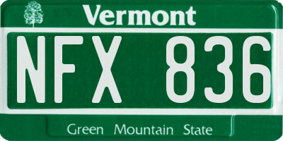 VT license plate NFX836