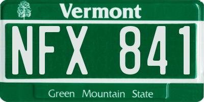 VT license plate NFX841