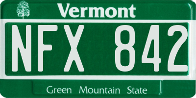 VT license plate NFX842
