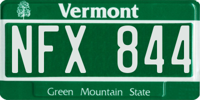 VT license plate NFX844