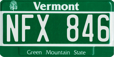 VT license plate NFX846