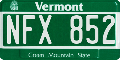 VT license plate NFX852