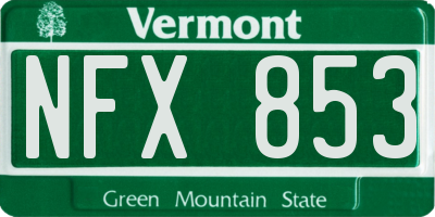 VT license plate NFX853