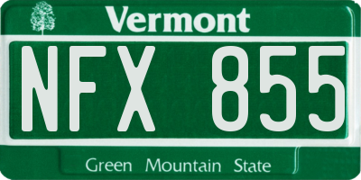 VT license plate NFX855