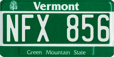VT license plate NFX856