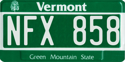 VT license plate NFX858