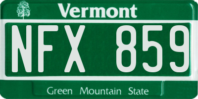 VT license plate NFX859