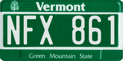 VT license plate NFX861