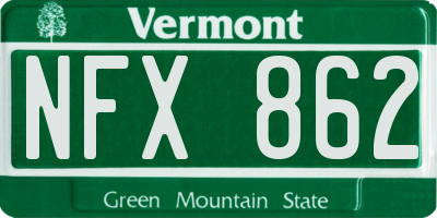 VT license plate NFX862