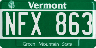 VT license plate NFX863