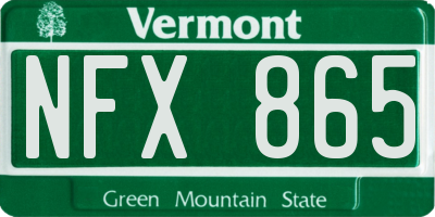 VT license plate NFX865